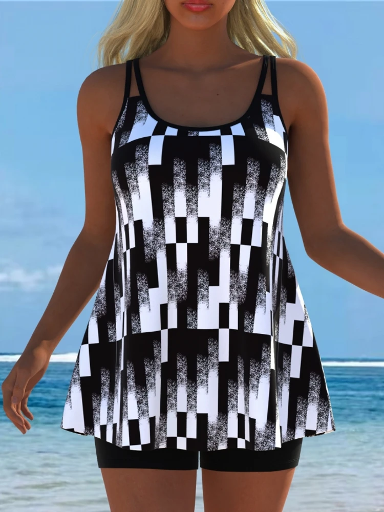 Nuevo conjunto de Tankini, traje de baño sexy para mujer, traje de baño de verano, conjunto de Bikini sin mangas, traje de baño para playa, traje de baño femenino
