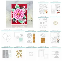 Hat Flowers Metal Cutting Christmas Snow Dies Silicone Stamps Scrapbooking Stencil Photo Album Card DIY Paper Embossing Craft