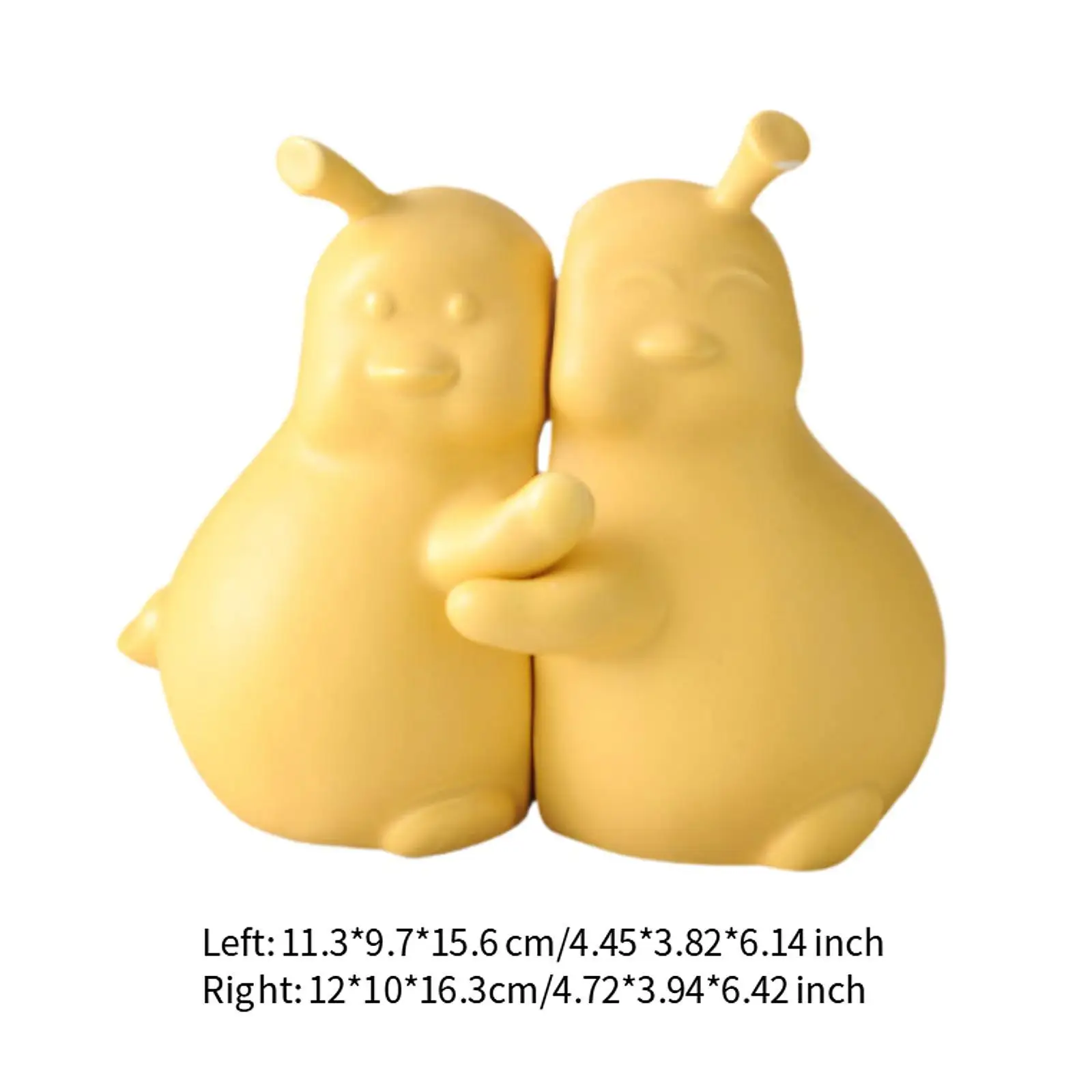 2x Duck Statues Figurines Funny Office Pear Bookends Book Holder Stopper for Bookshelf Stationery Fireplaces Library Bedroom