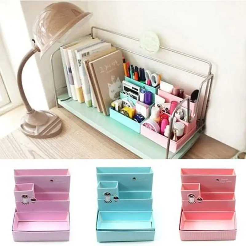 DIY Paper Board Storage Box Desk Decor Stationery Makeup Cosmetic Organizer New Home Household Storage Helper Gifts for Kids