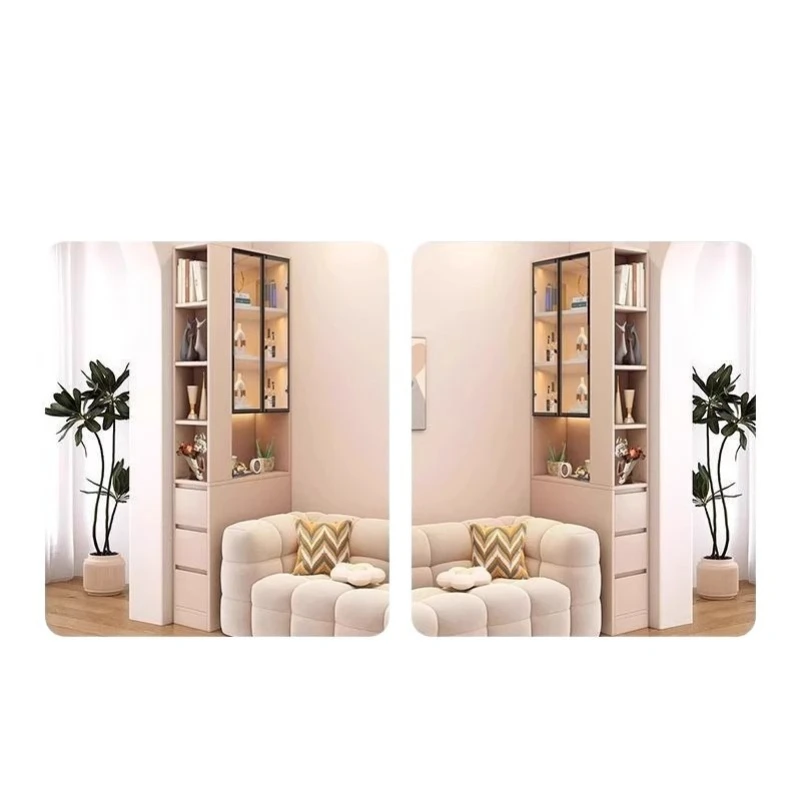 Solid wood ecological board sofa side cabinet storage locker living room corner entrance narrow cabinet ultra-narrow household