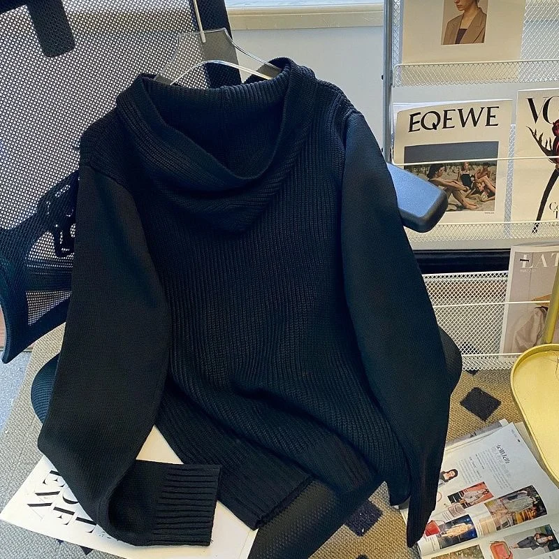 

Autumn Winter New Sle Men's Knitted Long Sve Hoodie Slim Fit Casual Sweatirt Jaet Youth Faion Trendy Spring