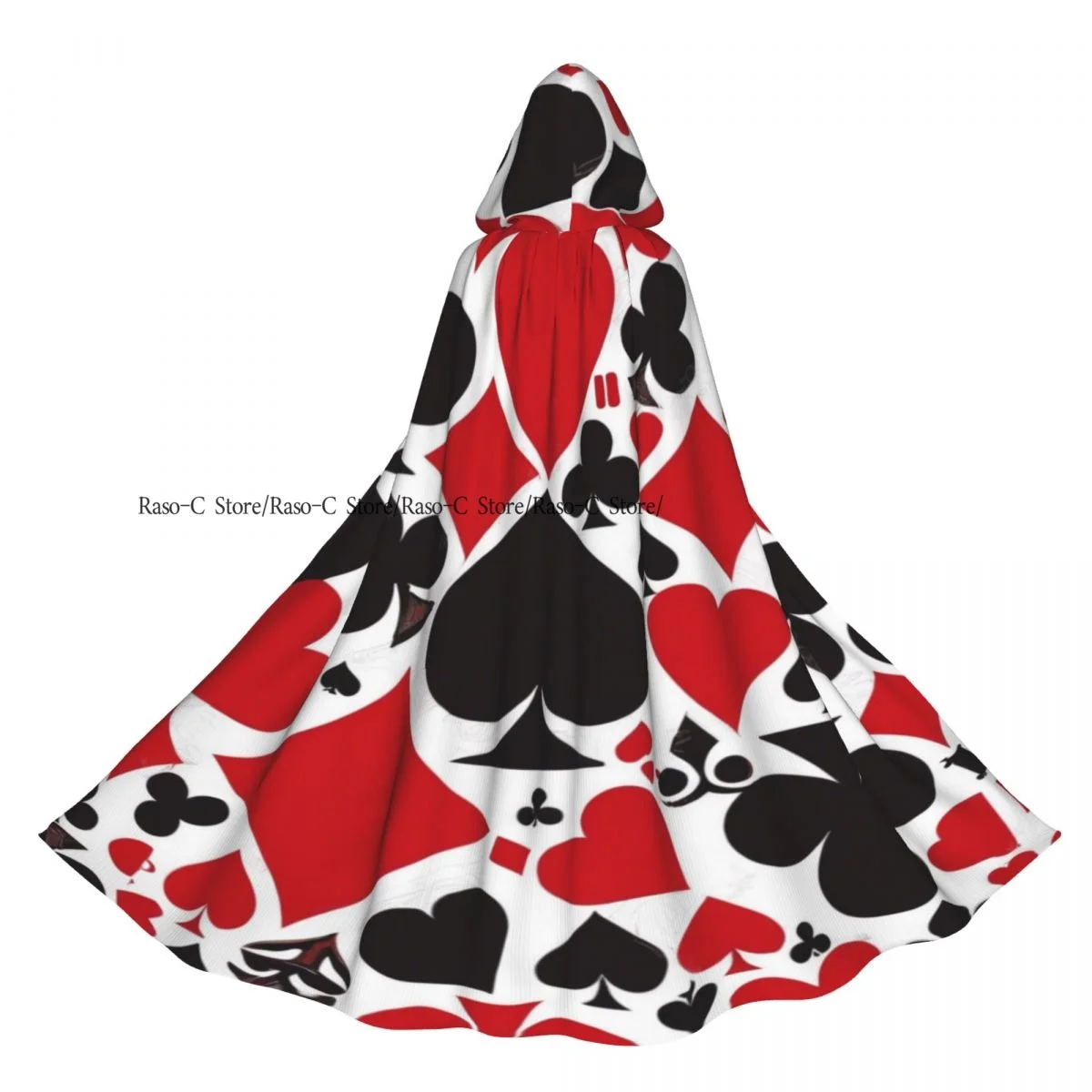 

Adult Cloak Cape Hooded Poker Card Suits Medieval Costume Witch Wicca Vampire Elf Purim Carnival Party
