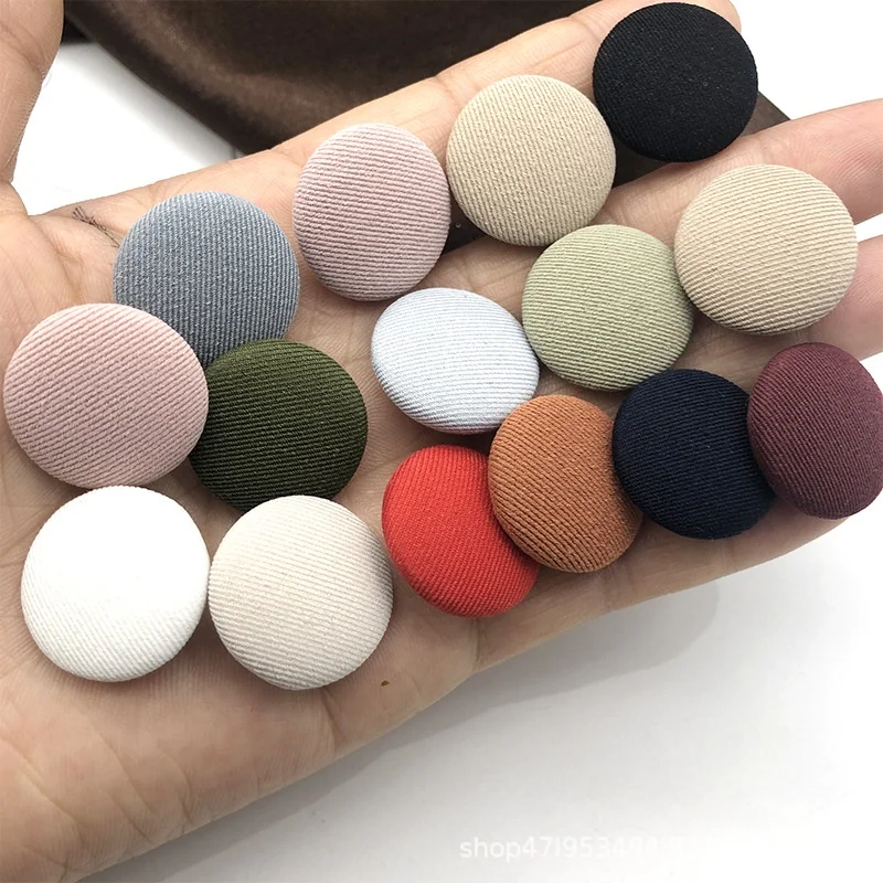 10Pcs Colorful Circular Bag Button Women\'s Cashmere Small Suit Button Chiffon Button Bag Button Versatile Cloth Shirt Button