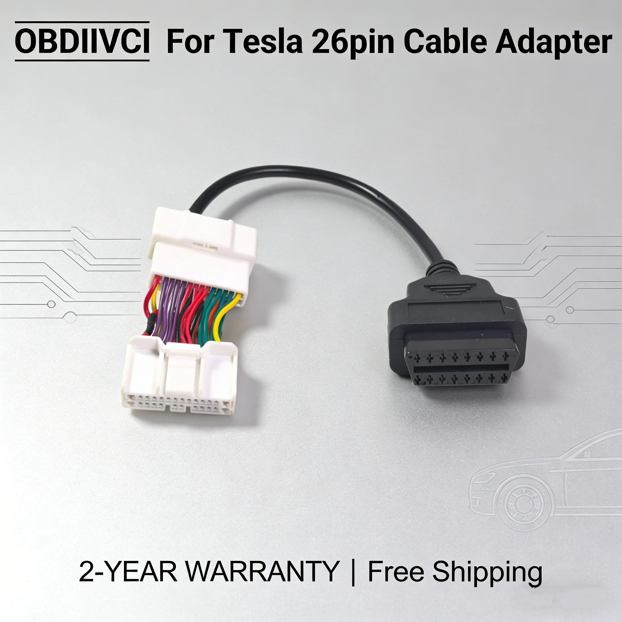 A++ Qualität für Te-sla Diagnosekabel 26-Pin auf 16-Pin Adapterkabel für Te-sla Model 3 Y OBD2 Diagnosewerkzeug Zubehör Adapter
