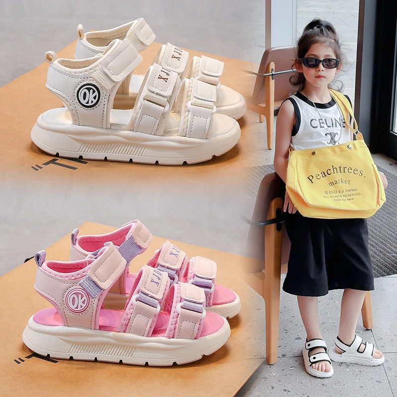 

Girls' Sports Sandals 2026 Summer New Children's Beach Shoes Fashion Anti Slip Soft Sole Boys' Casual Sandals 4-10 Years Old