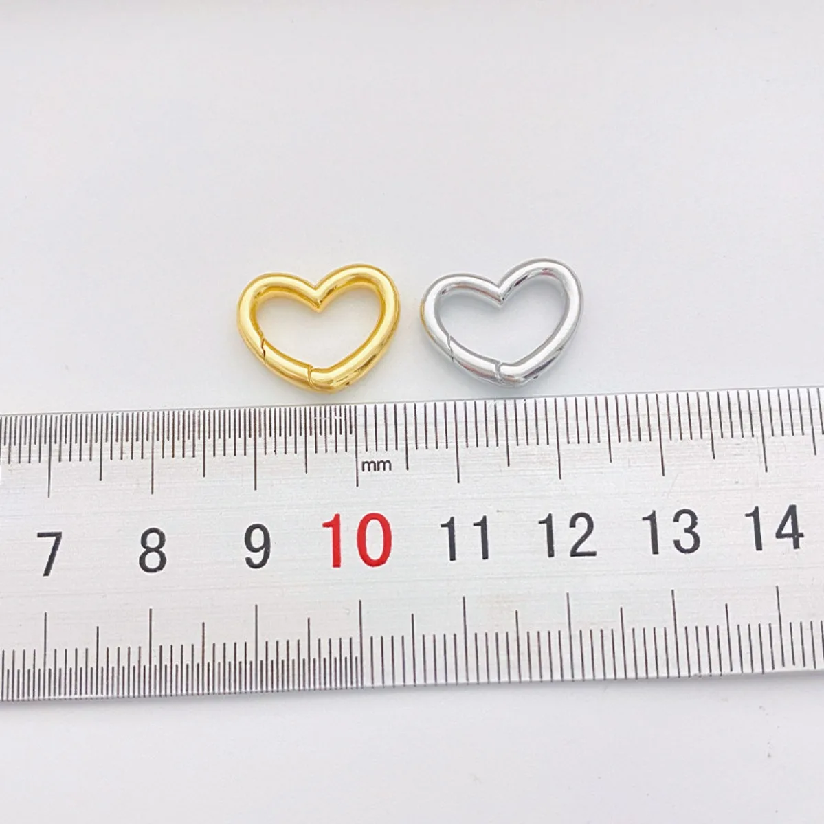 18K Gold Plated Love Spring Buckle Heart‑Shaped Lobster Clasp DIY Bracelet Necklace End Connection Jewelry Findings
