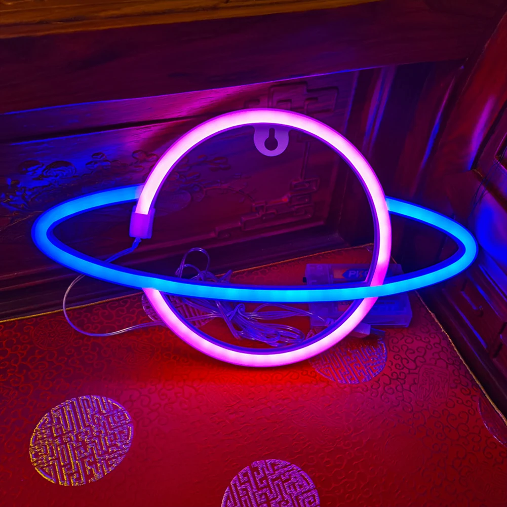 LED Planet Neon Lights USB o alimentato a batteria Planet insegne al Neon per la decorazione della parete estetica Hanging Planet Led Signs for Bedroom