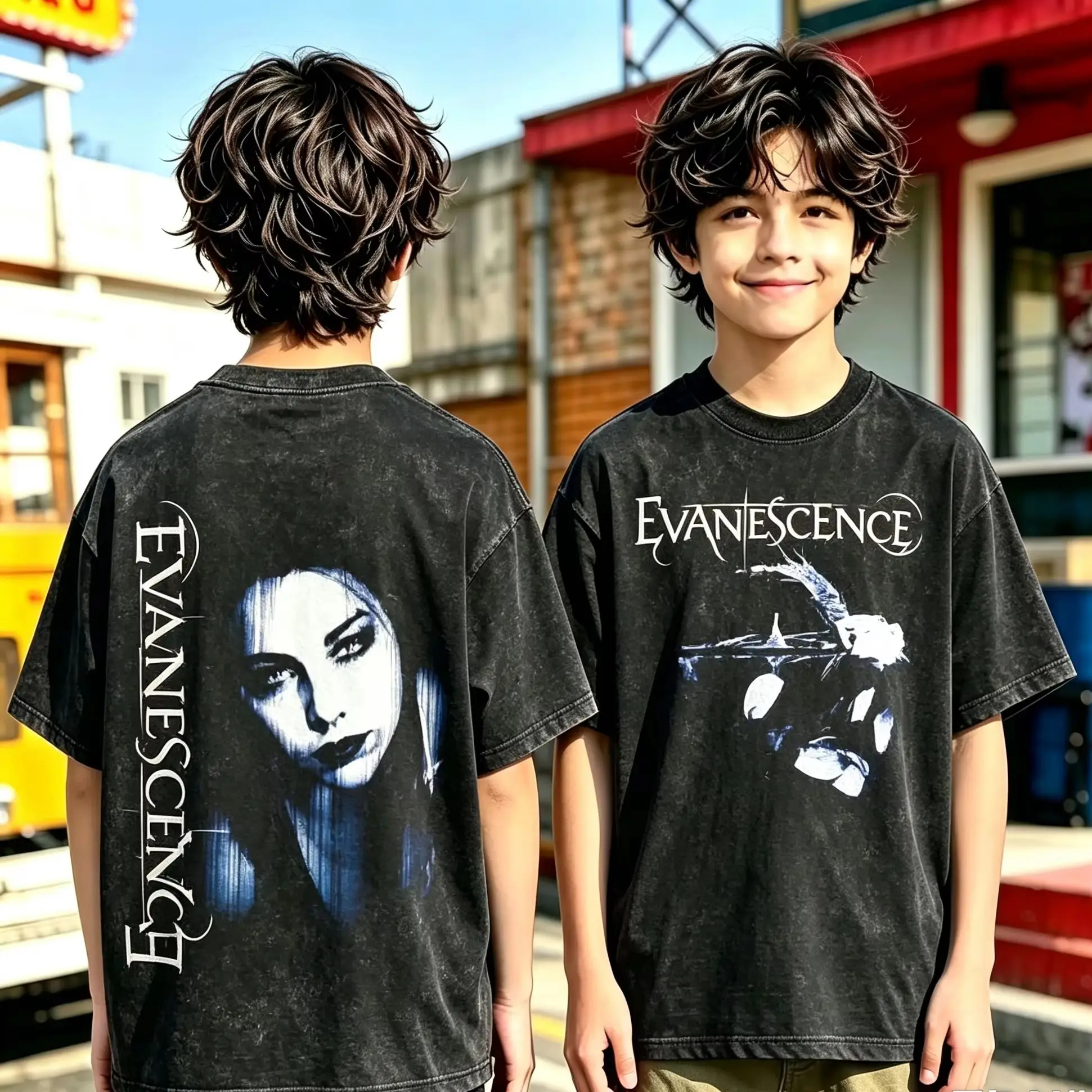 1pc Retro New EVANESCENCE Band Rock Music Lover T Shirts Washed Kid Men Women's High Quality Loose Casual