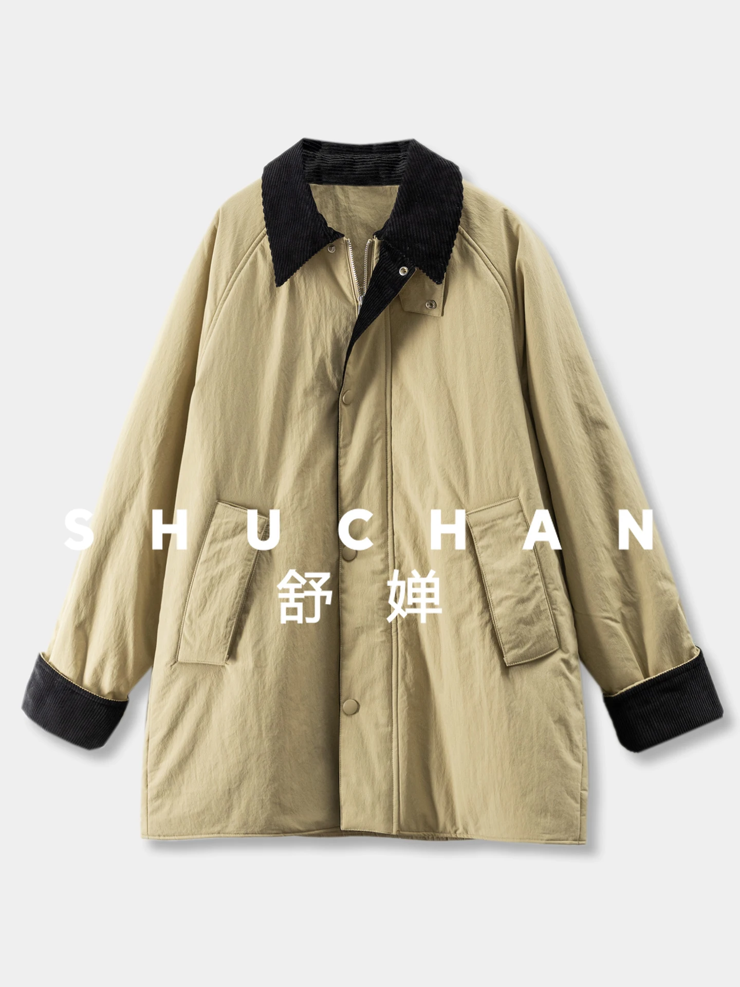 

Вельветовая одежда среднего и длинного верблюжьего бархата в стиле ретро, женская одежда 74E8 Abrigos Mujer Invierno 2025 Nuevos De Pluma