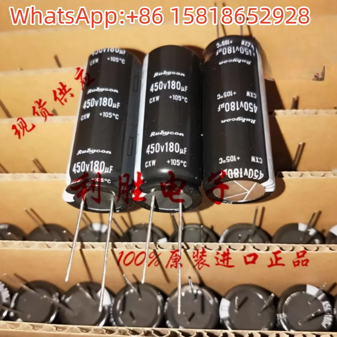 

5pcs 180uF 450V Japan Ruby Capacitor 450V180UF 18*45 CXW