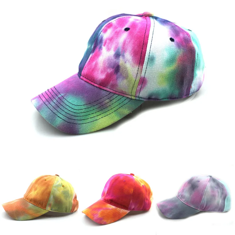 Tie-Dye Baseball Cap Spring Men Women Lovers Colorful  Hat Gorras Snapback Caps Casual Summer Sun Visor Beach Hat Sports Cap