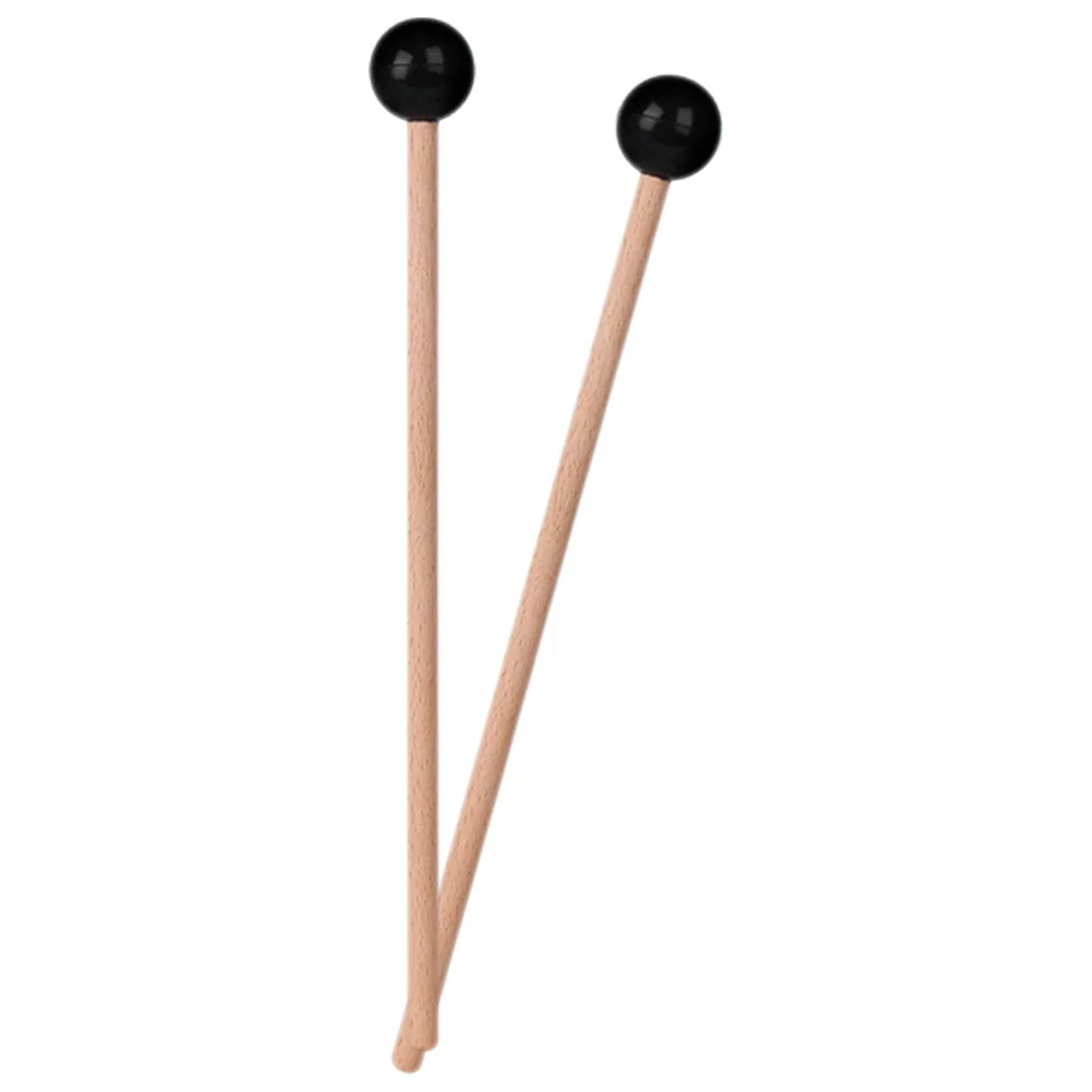 

2 Pcs Ethereal Drum Sticks Wood Mallet Tongue Percussion Mallets Bass Steel Performance Drumsticks Black with Handle