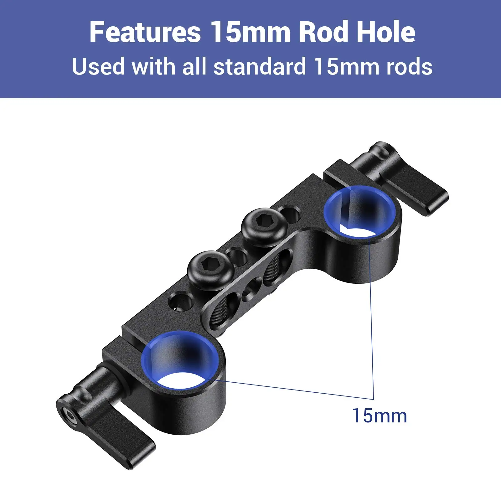 SmallRig Lightweight 15mm Railblock Rod Clamp w 1/4\