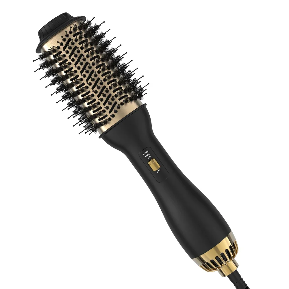 

One-Step Hot Air Brush&Volumizer PLUS 2.0 Straight Hair Dryer and Hair Styler New Black Golden Hair Curler Brush