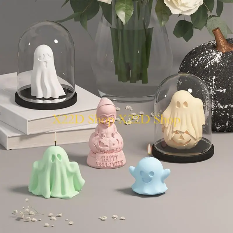 

X22D Ghostes Mould Halloween Silicone Molds Epoxy Resin Mold Home Decorations