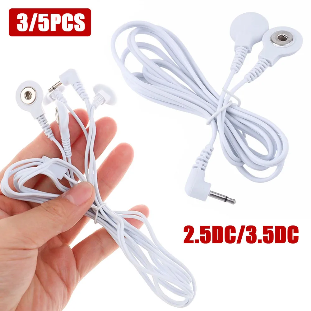 

2/4Buttons Electrotherapy Electrode Lead Electric Shock Wires Cable For Tens Massager Connection Cable Massage Relaxation