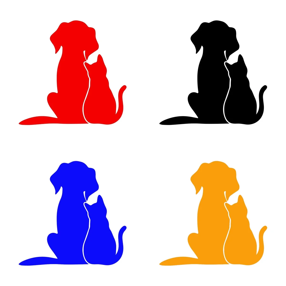 

Cartoon Cat and Dog Friends Car Sticke Rearview Mirror Head Cover Stickers Cover Scratches Motorcycle Vinyl Decals Decorative
