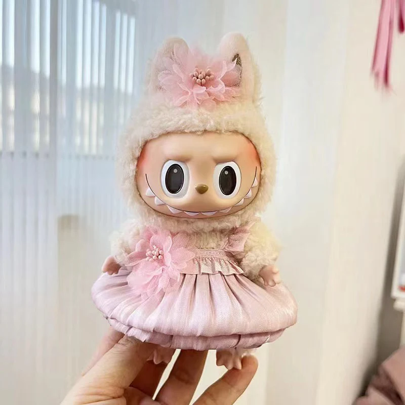 Mini vêtements de courses en peluche mignons pour enfants, accessoires de tenue, poupées Kpop coréennes, robe de mariée, cadeau de bricolage, 17cm, Exo Labubu Idol