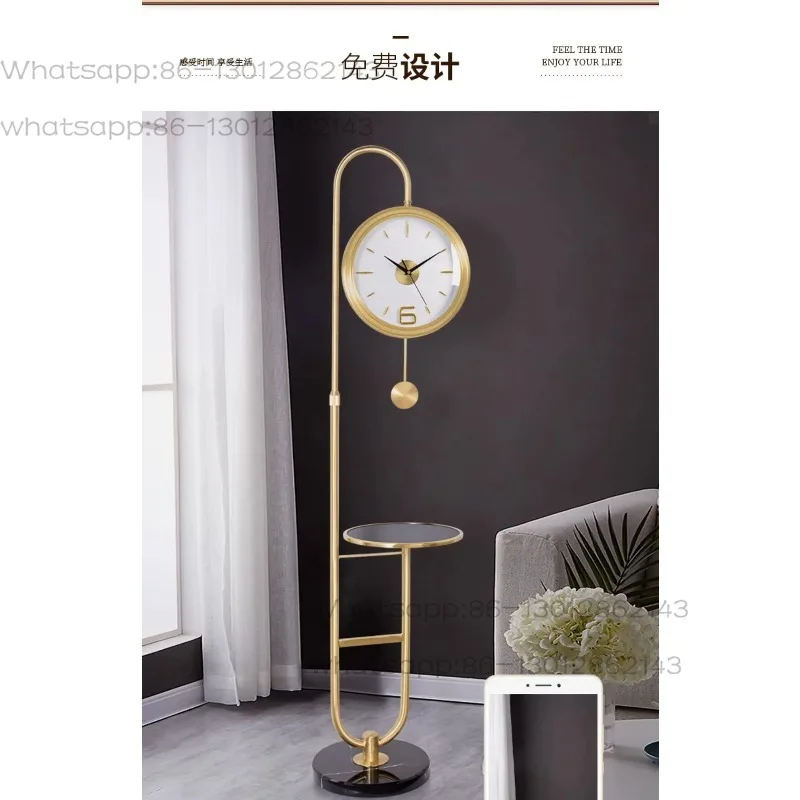 living room light luxury brass floor clock creative shelf clock decoration floor clock