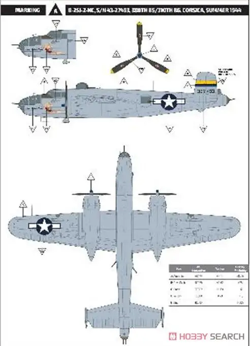 Ian Model 01E024 Échelle 1/32 B-25J Mitchell Glass Antarcover MTO (modèle en plastique)