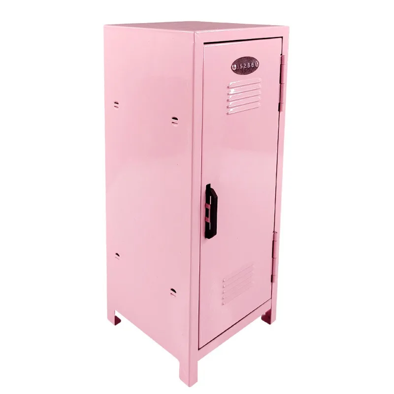 Iron Storage Box Dormitory Cosmetics Paper Money Keys Bank Cards and Other Desktop Small Items Mini Locker Cabinet