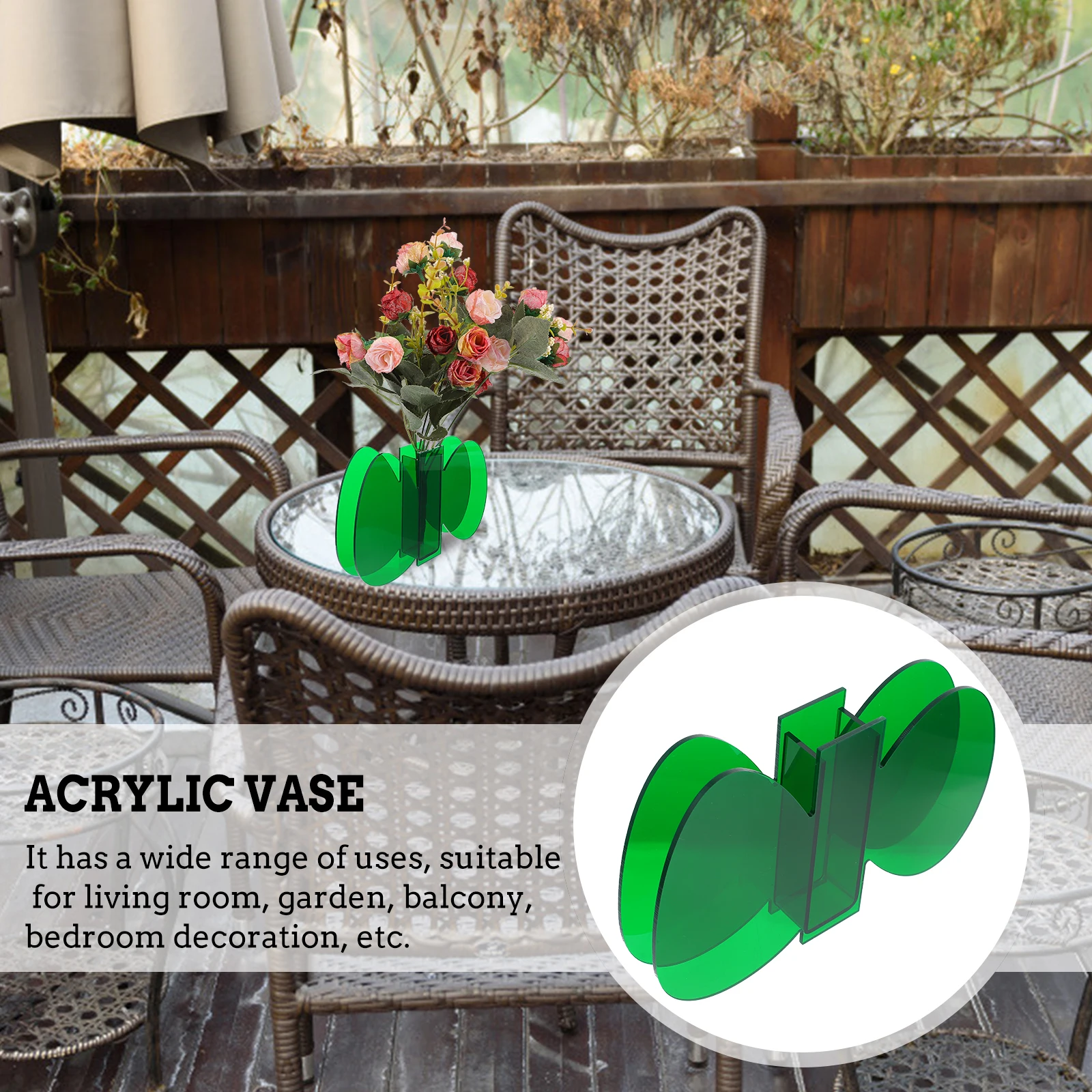 

Acrylic Vase Decor Long lasting Flower Container Creative Shape Practical Use Non slip Vase Adornment Art Unique