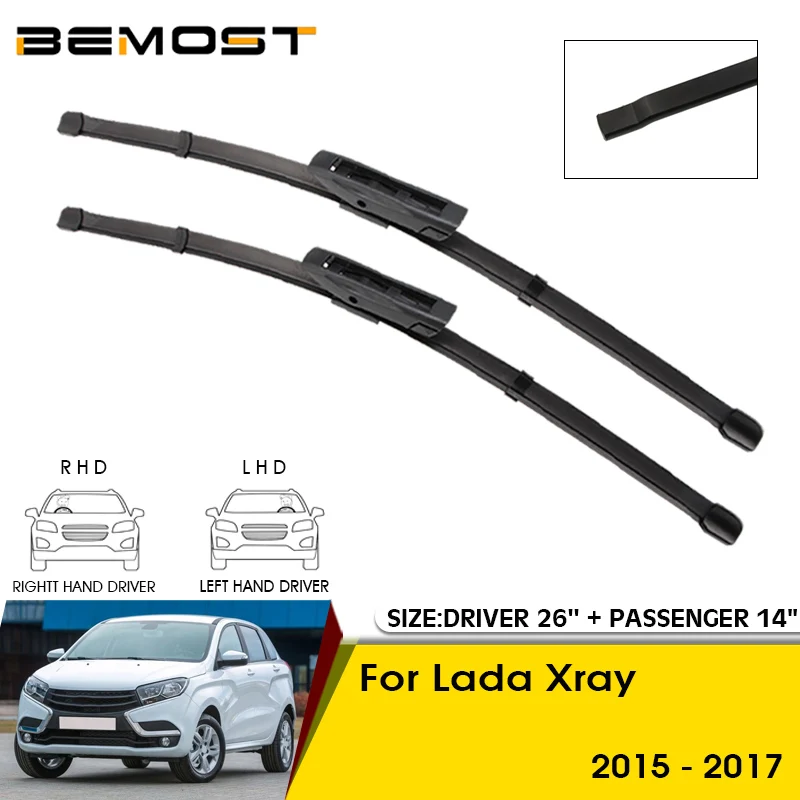 

Car Wiper Blades For Lada Xray 2015-2017 Windshield Windscreen Front Window Blades 26"+14" Car Accessories