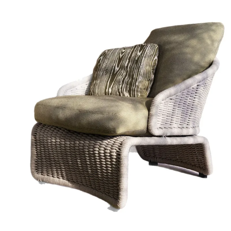 Outdoor Sofa B & B Inn Open-air Balcony Courtyard Creative Leisure Rattan Braided Rope Single Table