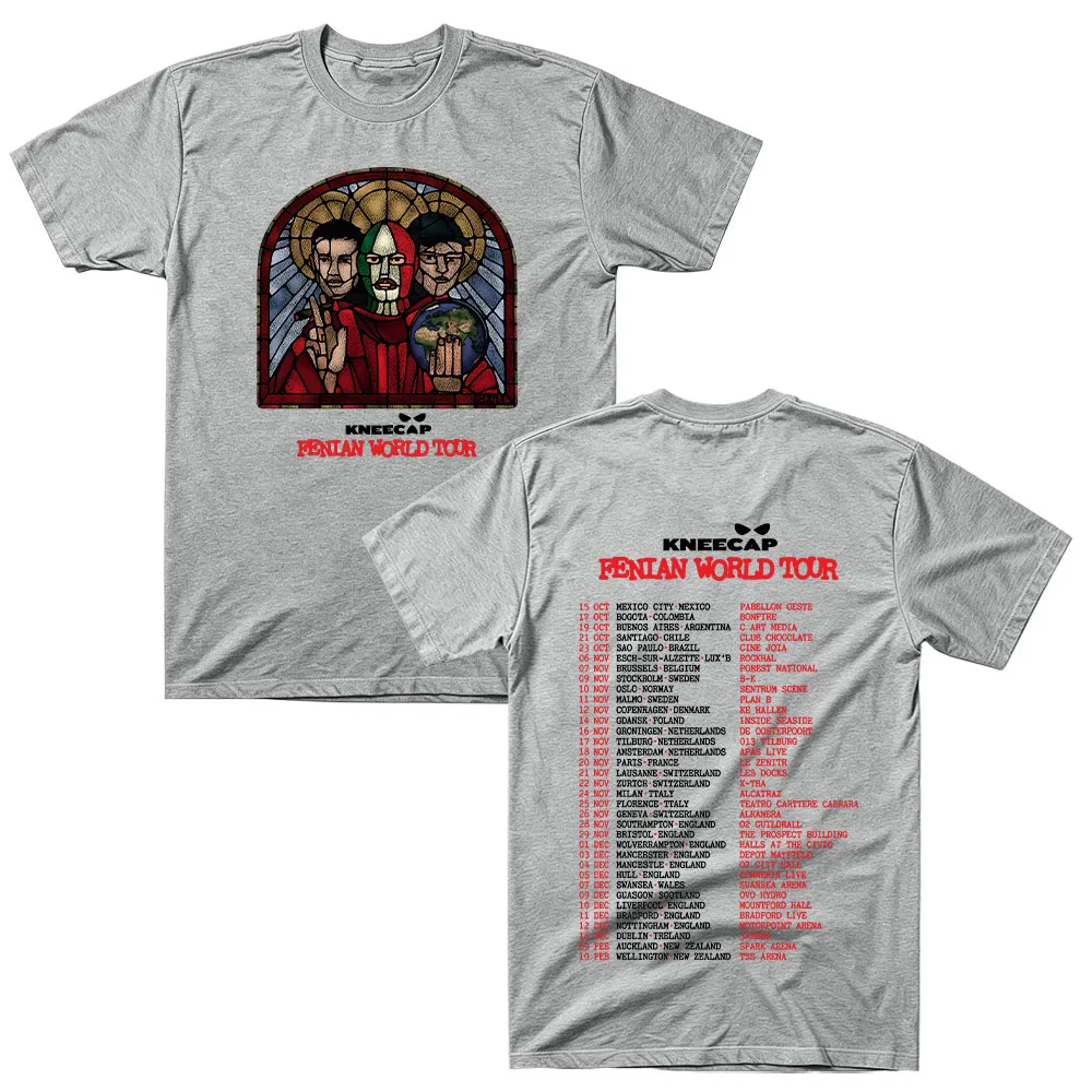 Kneecap Fenian World Tour T-Shirt für Männer und Frauen, Baumwolle, Hip-Hop-Rap-Band-Tee, Vintage-Punk-Grafik, Kurzarm, Casual T-Shirt, Y2K-Top – Detail 8