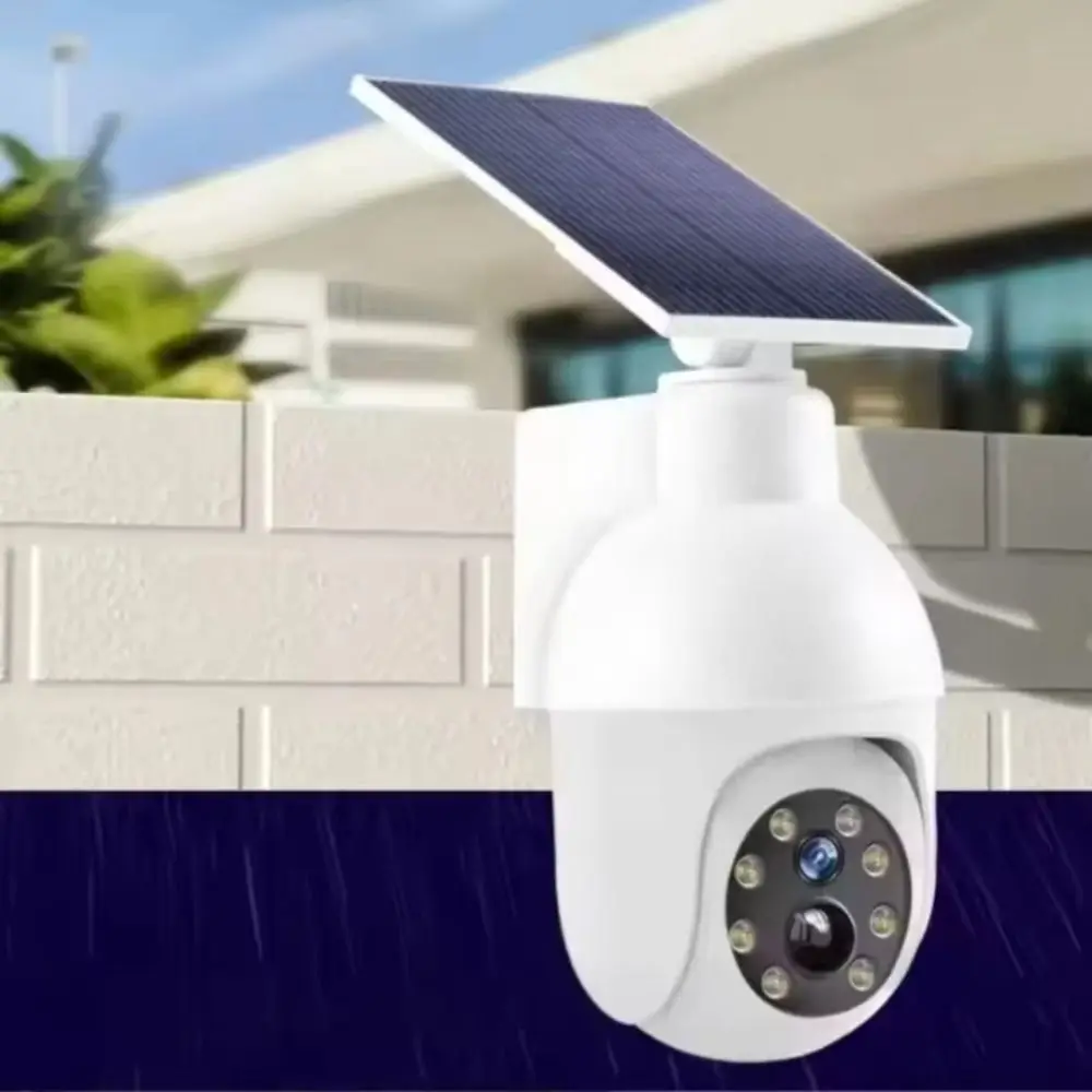Solar Powered Solar Fake Security Camera Motion Sensor PIR Infrared Sensor Dummy Security Camera Flashing Red Light Anti-Theft
