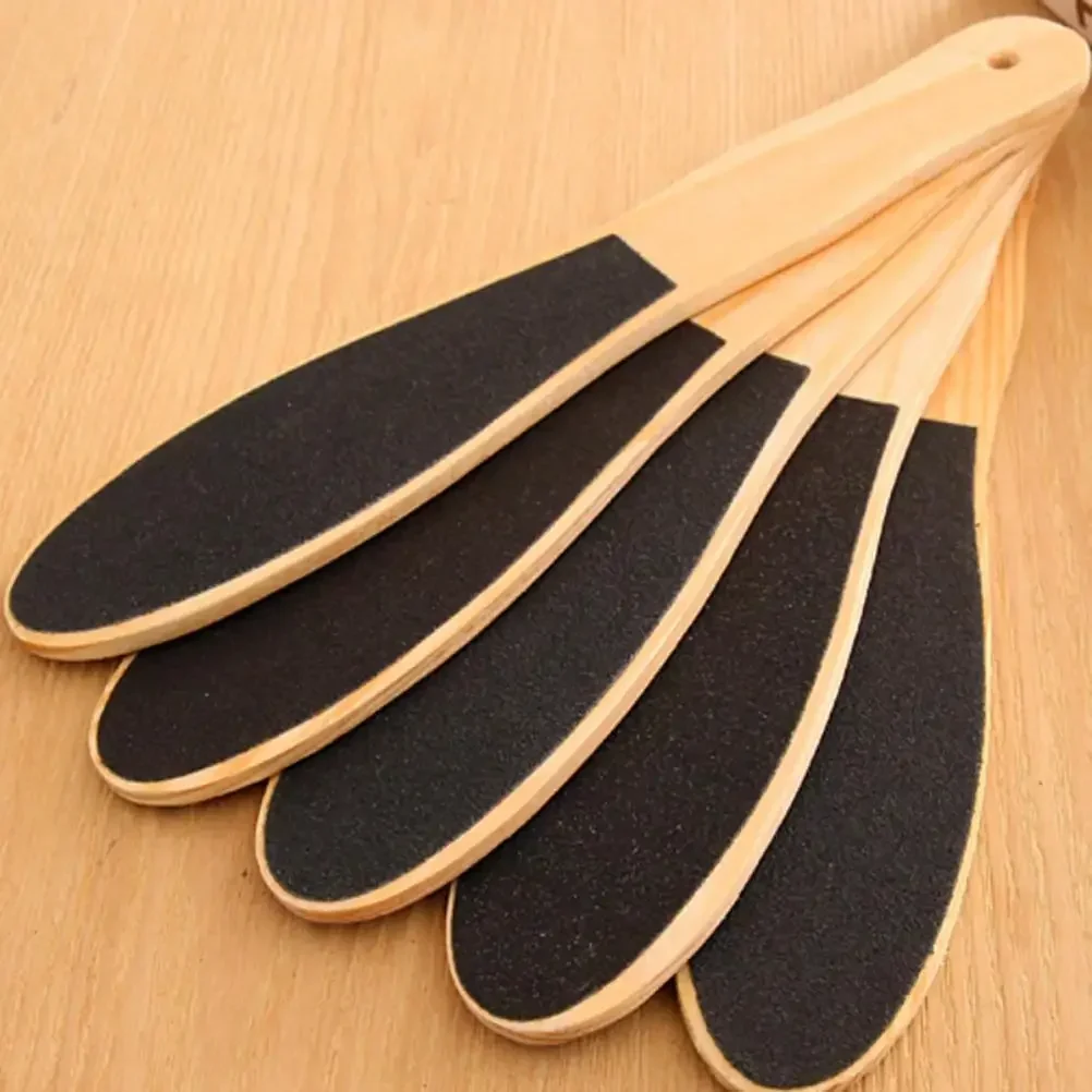 Salon & Household Foot Skin Care Kit, Wooden Handle Sandpaper Foot File Exfoliation Roller Remove Rough Callus
