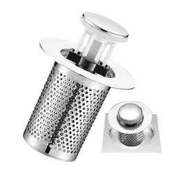 Multifunctional Floor Drain Filter Pop-Up Bounce Core Basin Drain Stopper Hair Catcher Shower Sink Strainer For Bathroom Bathtub