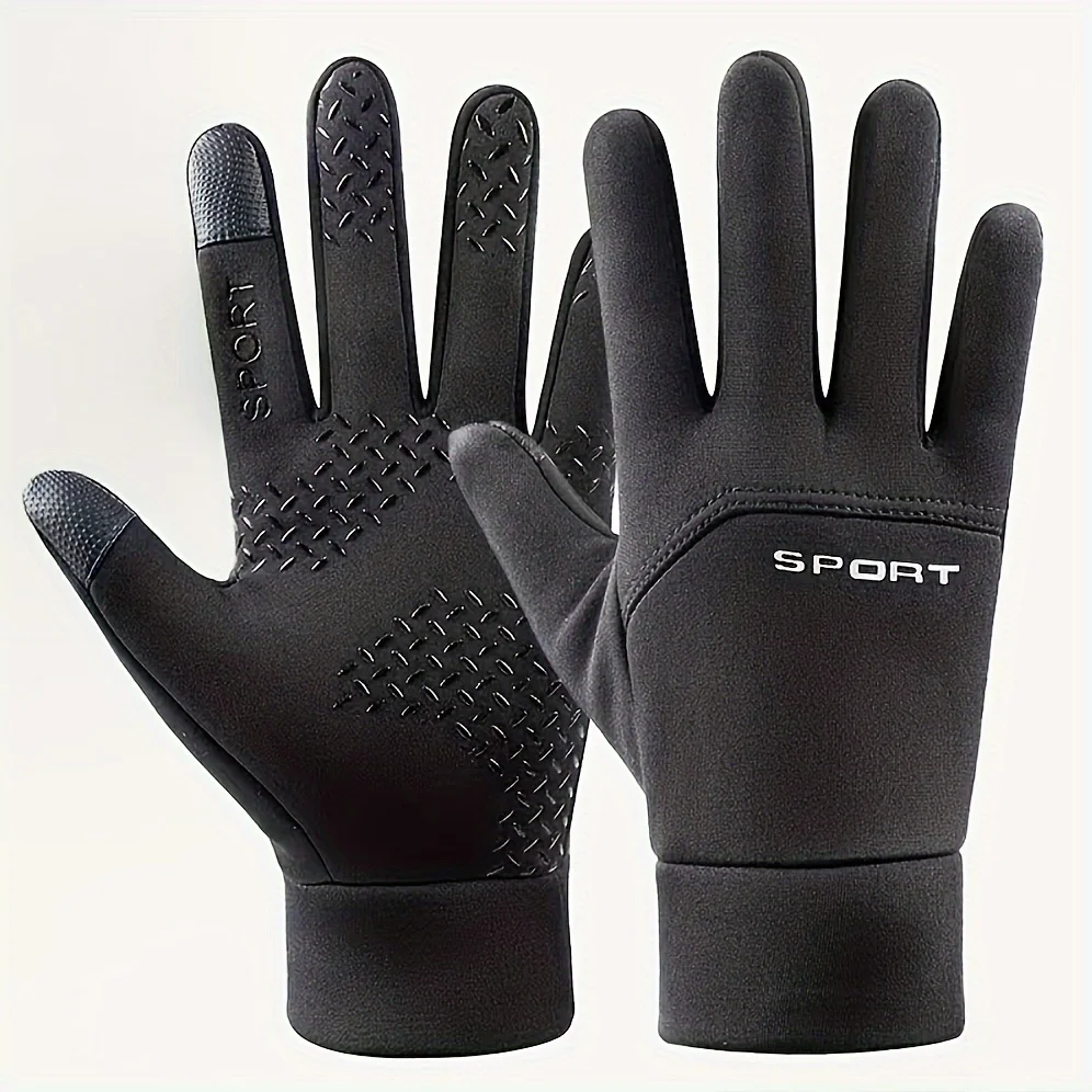 Thermo-Touchscreen-Handschuhe für Herren, Winter, warm, rutschfest, Vollfinger-Fleece-gefüttert, warme Handschuhe zum Skifahren, Motorradfahren, täglichen Gebrauch