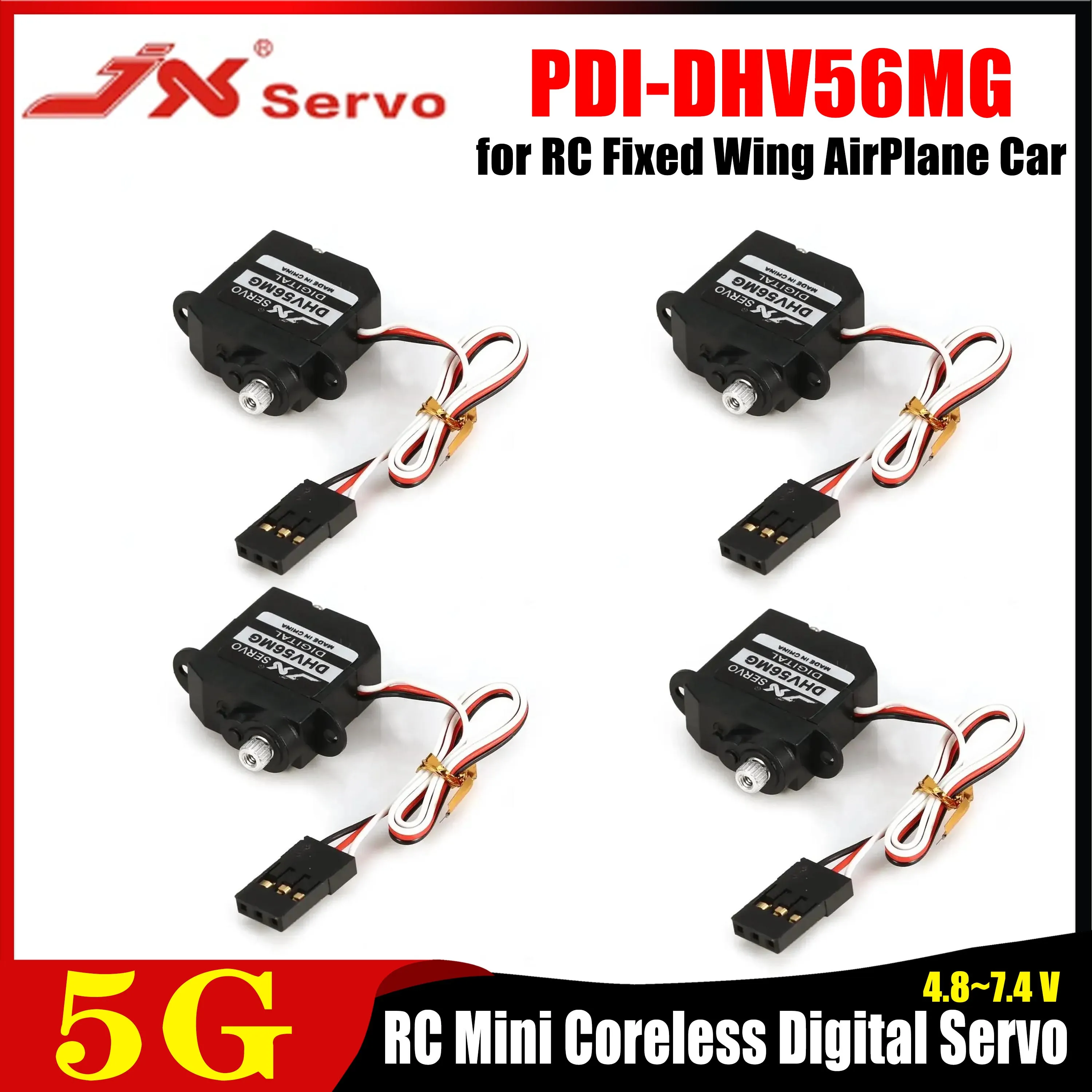 

1/2/4PCS JX PDI-DHV56MG 5G Mini Coreless Digital Servo 4.8~7.4V Metal Gear for RC Fixed Wing Helicopter AirPlane Car Truck Part