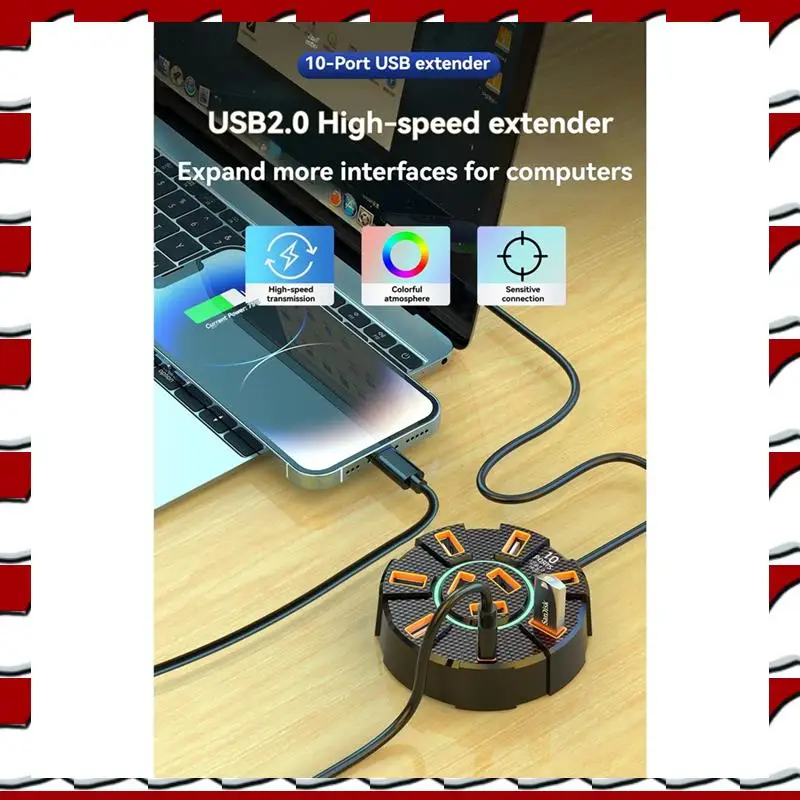 

T35C USB 2.0 Hub Multi Splitter Adapter 5Gbps High Speed USB Splitter Power Adapter Multiple Expander For PC Laptop