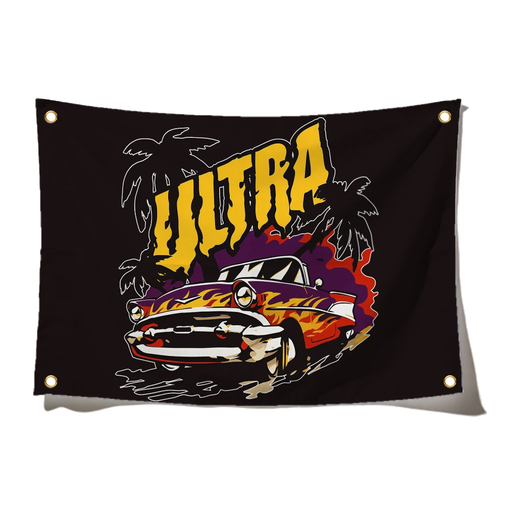 90x150cm Vintage Car Flag Racing Poster Wall Tapestry Bedroom Dorm Decor Merch Gift Ideas Birthday Gift Indoor Outdoor Decor