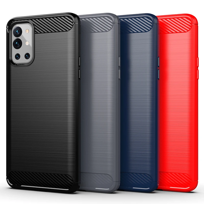 For OnePlus 9R Case One Plus 9RT 8 9 R Pro Cover Shockproof Bumper Silicon Carbon Fiber Back Phone Cover for OnePlus 9R 9RT Case