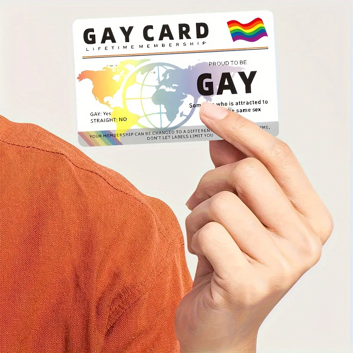 1 قطعة بطاقة عضوية LGBTQ + Pride مدى الحياة - بطاقة عضوية على طراز بطاقة هوية المثليين PVC غير لاصقة، LGBTQ + فردية وحليف souv