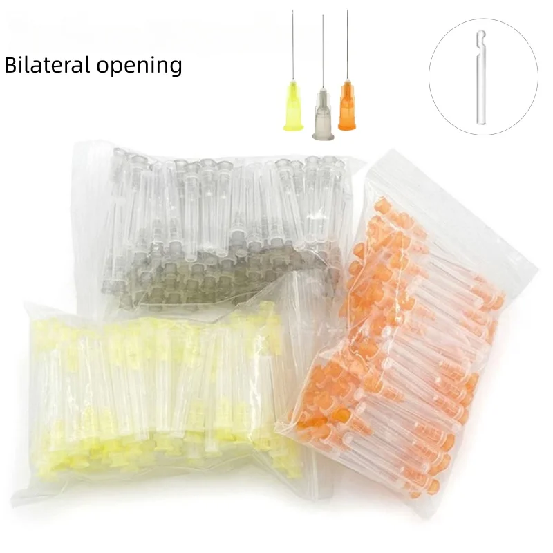 

100pcs/bag Dental Bilateral Opening Root Canal Irrigation Needle Dental Irrigation Needle Tip Root Canal Injection Irrigator