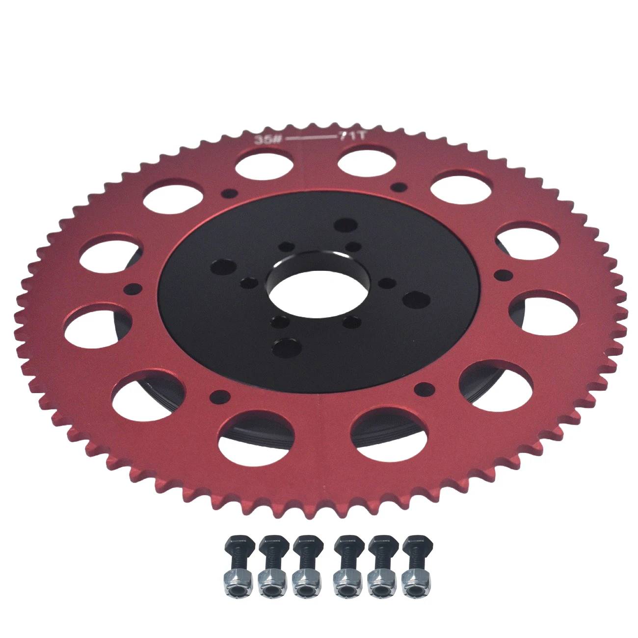 

#35 71T Split Sprocket With Black Sprocket Adapter Kit For Monster Moto 212cc 80cc 105cc CT200U BT200X CT100U Mini Bike Go Kart