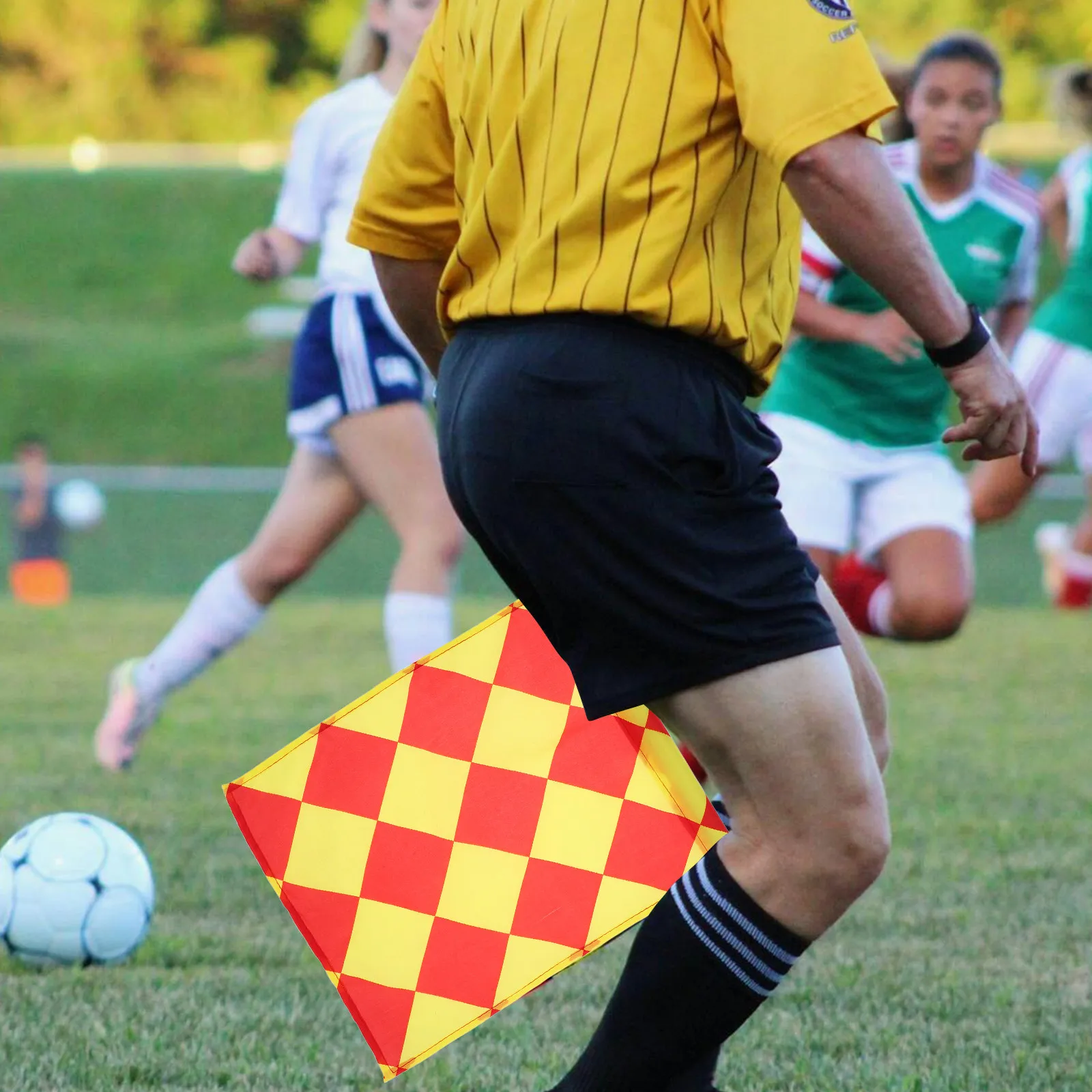 

Флаг судьи для футбола с удобной ручкой, четкий сигнал, для футбольных соревнований и тренировок, оборудование для лайнсменов, футбольные флаги для судей