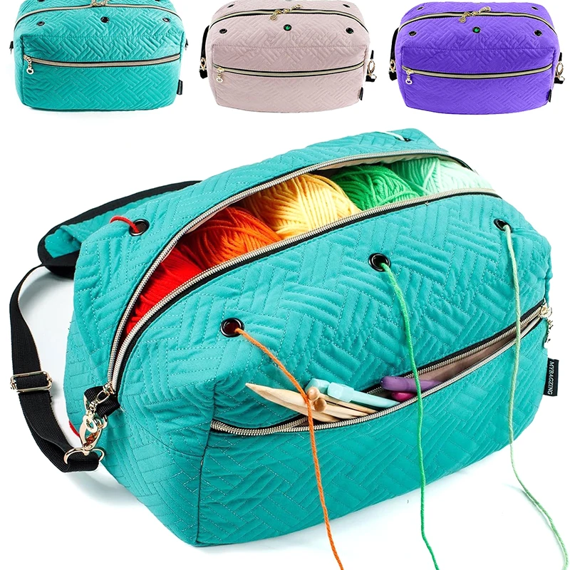 Multifunctional Portable Knitting Bag Wool Crochet Yarn Storage Bag Sewing Needle Sewing Accessories Storage Bag