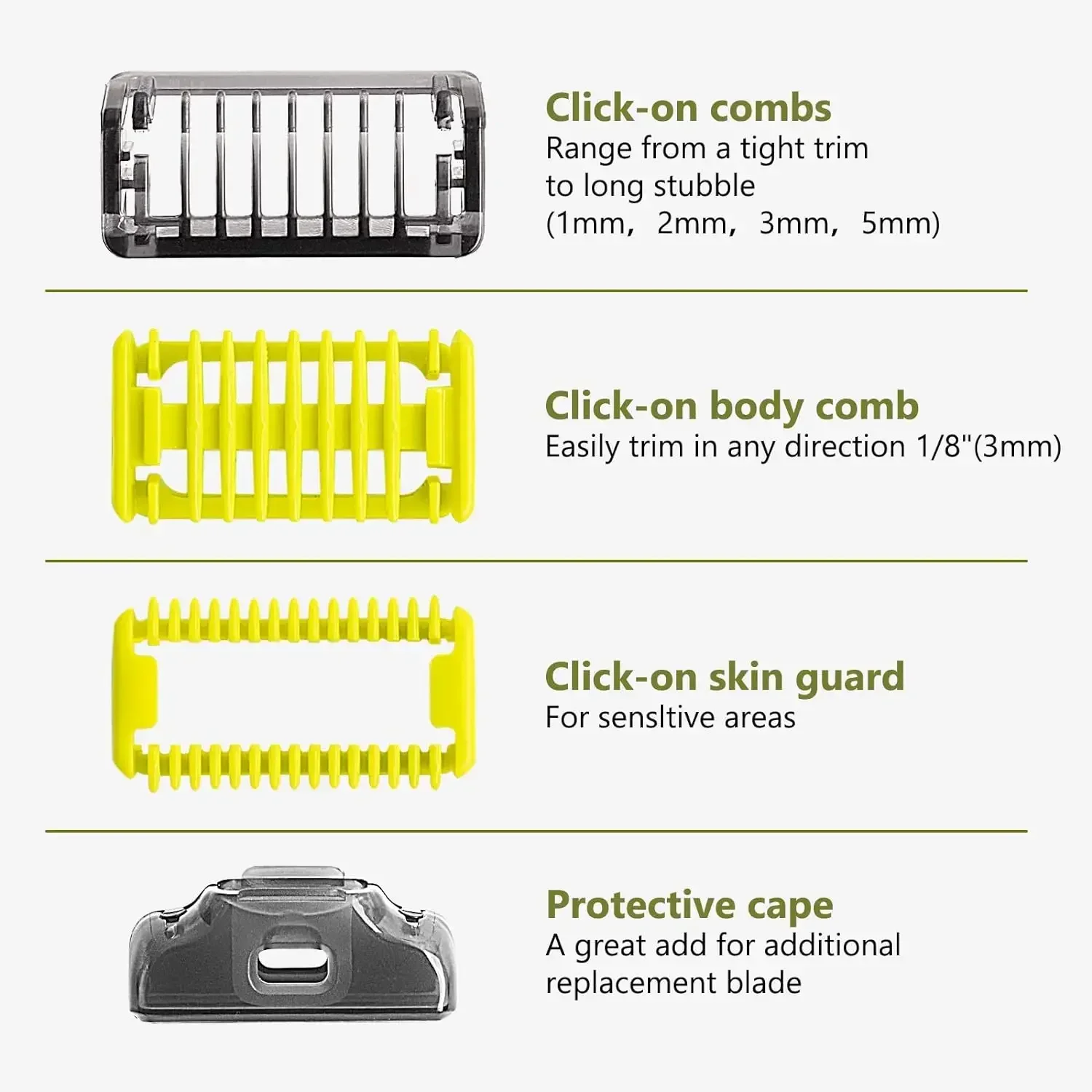 Guide Comb Guards for Philips OneBlade QP2520 QP2530 QP2620 QP2630 QP6510 QP6520 QP6531 Electric Beard Trimmer