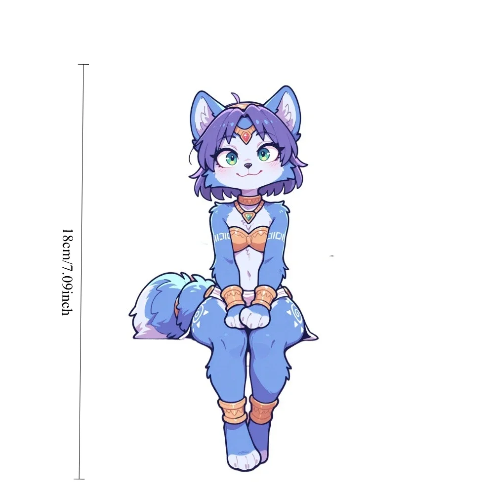 Crystal Star Fox 2D Flat Vinyl Sticker Waterproof UV Resistant Decal for Car Laptop Water Bottle Refrigerator Skateboard