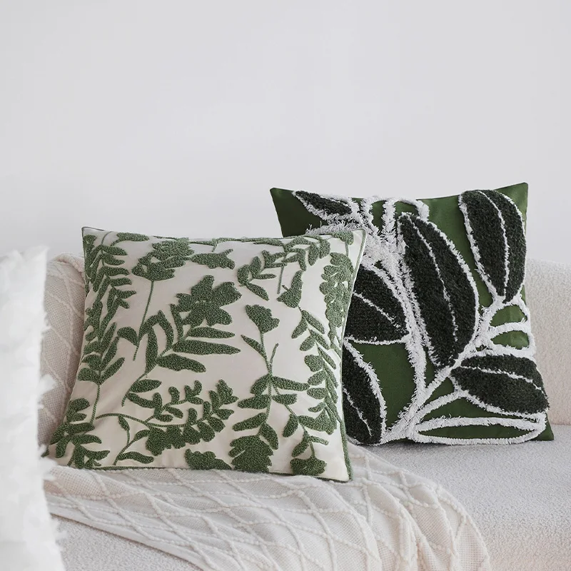 

Yjq green throw pillow flower tufted pillow sofa by decorative home soft decoration