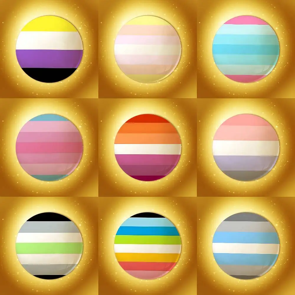 LGBT Rainbow Flag Badges Badges Cartoon Round Brooches On Backpack Jacket Acrylic Button Pins Collection Gifts