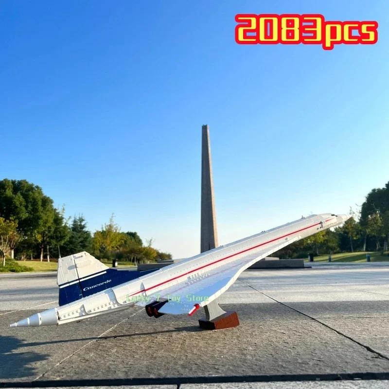 2083PCS Concorde Passenger Aircraft Building Block Creative Decoration Technical Model MOC Assembly Bricks Toys Kids Gifts - view 2