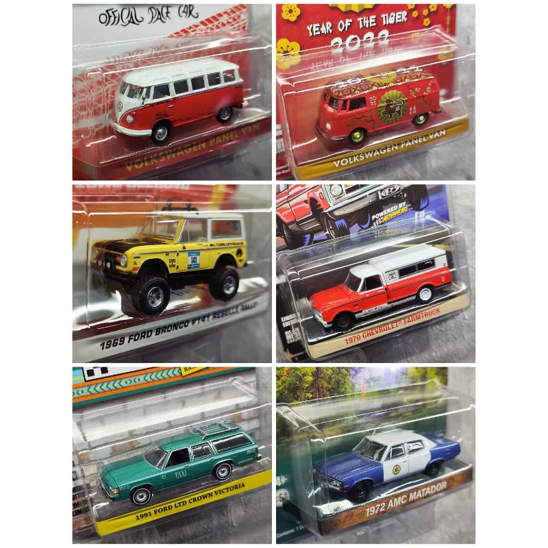 

Diecast Green Light 1/64 Scale Mustang Dodge Ford Muscle Pickup Off-road Alloy Car Model Collectible Toy Gift Souvenir Display