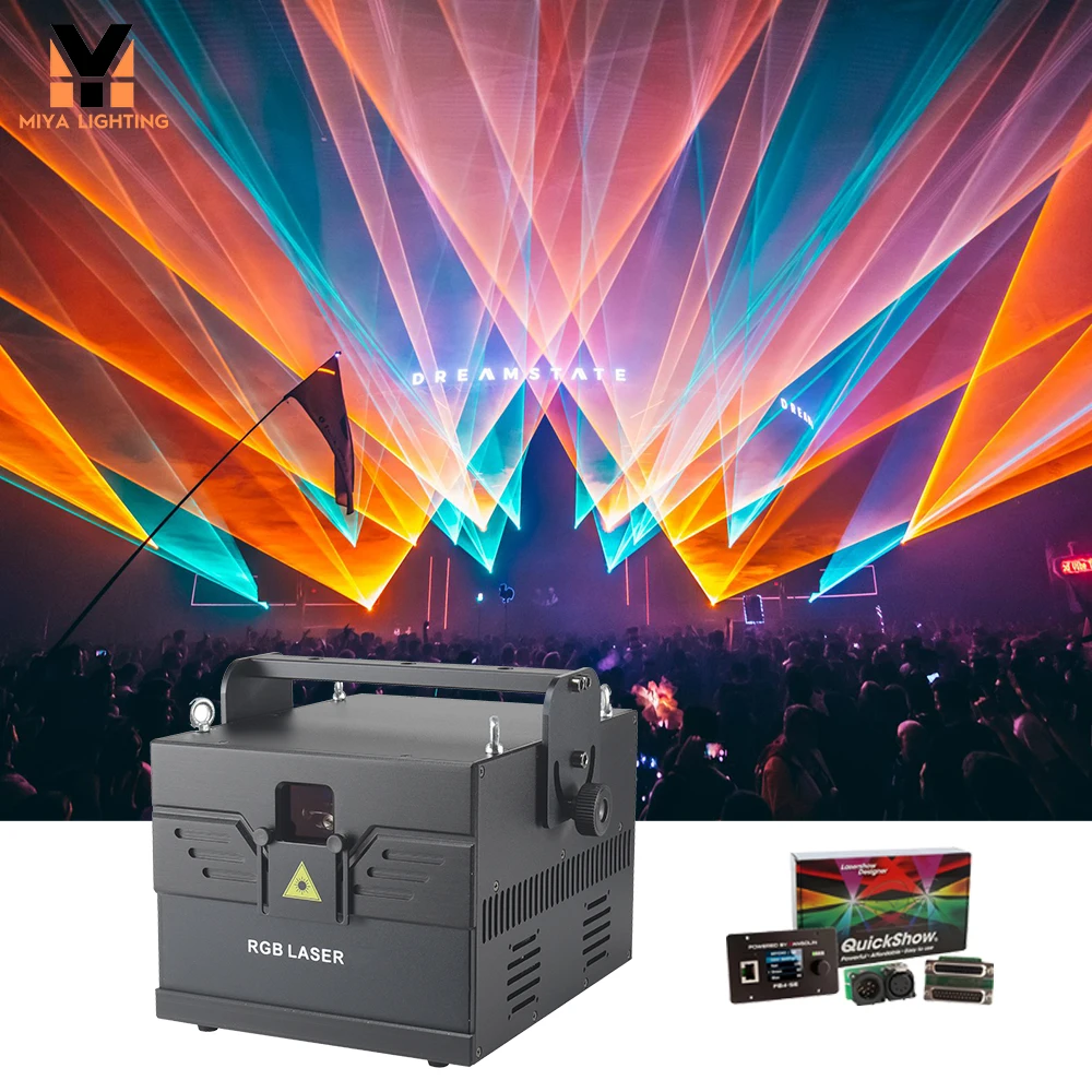 The Newest 15W DMX ILDA built in FB4 RGB Animation Beam Scanner Stage Laser Light Projector DJ Disco Bar Party Dance Xmas Effect